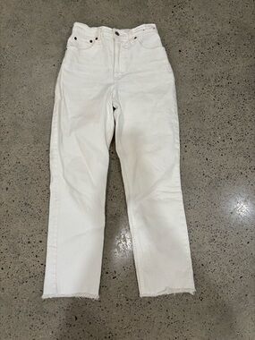 Abercrombie & Fitch White Straight-Leg Jeans